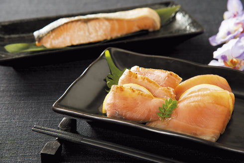 三國推奨 漁吉丸の銀聖切身&スモークサーモン炙り焼きセット